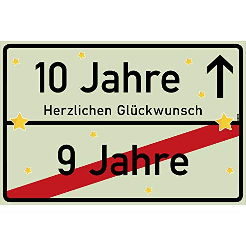 vanva 10 Jahre Geburtstag - Lustige Geschenke für den 10 Geburtstag Herzlichen Glückwunsch Hellgrün von vanva