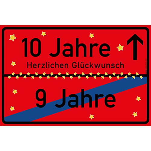 vanva 10 Jahre Party Deko Schild für den 10 Geburtstag Geschenke für Mädchen 10 und Jungen Herzlichen Glückwunsch Spruch im Ortsschild Design Party Deko Geschenkideen für den 10 Geburtstag Rot vanva 10 Jahre Party Deko Schild für den 10 Geburtstag Geschenke für Mädchen 10 und Jungen Herzlichen Glückwunsch Spruch im Ortsschild Design Party Deko Geschenkideen für den 10 Geburtstag Rot von vanva
