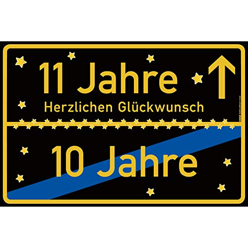vanva 11 Geburtstag Schild - Ortsschild Herzlichen Glückwunsch 30x20 cm - Lustige Geschenke für Frauen 11 Jahre oder Dekoration - Party Deko Geschenkideen für den 11 Geburtstag Schwarz vanva 11 Geburtstag Schild - Ortsschild Herzlichen Glückwunsch 30x20 cm - Lustige Geschenke für Frauen 11 Jahre oder Dekoration - Party Deko Geschenkideen für den 11 Geburtstag Schwarz von vanva