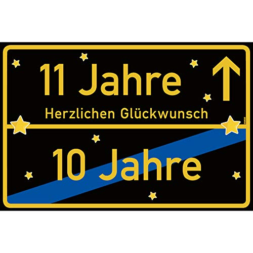 vanva 11 Geburtstag Schild - Ortsschild Herzlichen Glückwunsch 30x20 cm - Lustige Geschenke oder Dekoration - Party Deko Geschenkideen für den 11 Geburtstag Schwarz vanva 11 Geburtstag Schild - Ortsschild Herzlichen Glückwunsch 30x20 cm - Lustige Geschenke oder Dekoration - Party Deko Geschenkideen für den 11 Geburtstag Schwarz von vanva