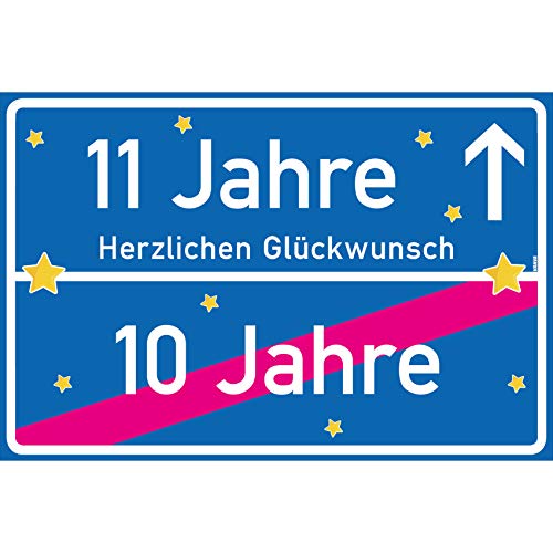 vanva 11 Jahre Herzlichen Glückwunsch Schild - Dekoration Partydeko Geschenk für den 11 Geburtstag Dunkelblau von vanva