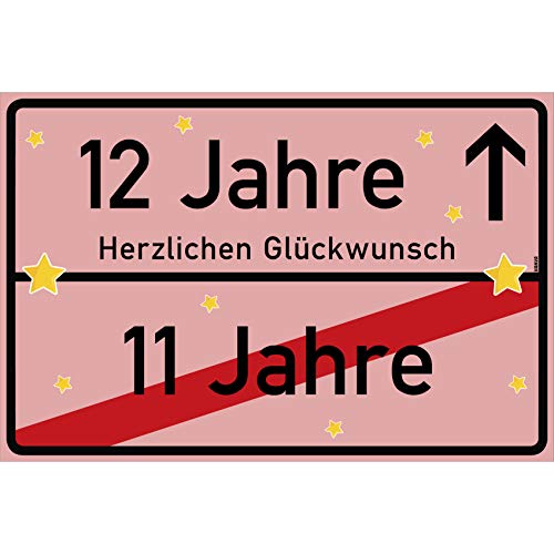 vanva 12 Jahre Party Deko Schild für den 12 Geburtstag Mädchen und Jungen Herzlichen Glückwunsch Spruch im Ortsschild Design Rosa vanva 12 Jahre Party Deko Schild für den 12 Geburtstag Mädchen und Jungen Herzlichen Glückwunsch Spruch im Ortsschild Design Rosa von vanva