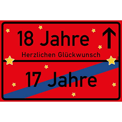 vanva 18 Jahre Party Deko Schild für den 18 Geburtstag Mädchen und Jungen Herzlichen Glückwunsch Spruch im Ortsschild Design Rot vanva 18 Jahre Party Deko Schild für den 18 Geburtstag Mädchen und Jungen Herzlichen Glückwunsch Spruch im Ortsschild Design Rot von vanva
