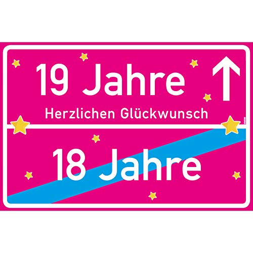 vanva 19 Jahre Geburtstag - Lustige Geschenke für den 19 Geburtstag Herzlichen Glückwunsch Pink von vanva