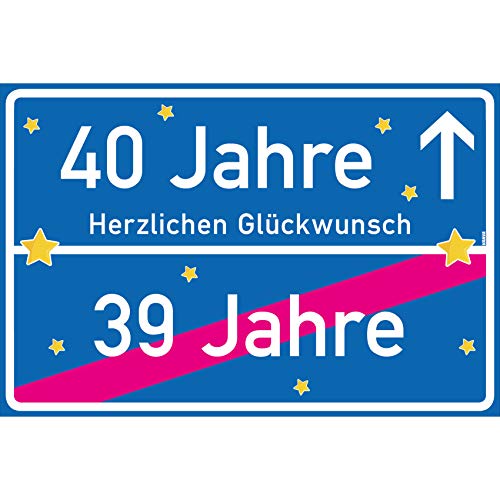 vanva 40 Jahre Herzlichen Glückwunsch Schild - Dekoration Partydeko Geschenk für den 40 Geburtstag Dunkelblau vanva 40 Jahre Herzlichen Glückwunsch Schild - Dekoration Partydeko Geschenk für den 40 Geburtstag Dunkelblau von vanva