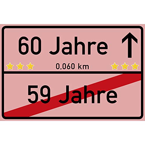 vanva 60 Geburtstag Geschenk Schild 300 x 200 x 3mm Ortsschild Dekoration Geschenke zum 60. Geburtstag Männer und Frauen Rosa vanva 60 Geburtstag Geschenk Schild 300 x 200 x 3mm Ortsschild Dekoration Geschenke zum 60. Geburtstag Männer und Frauen Rosa von vanva