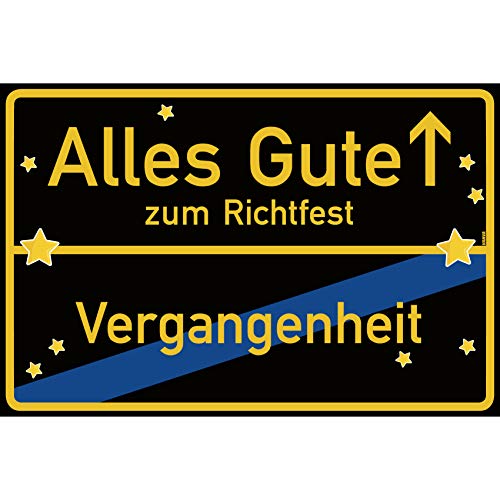 vanva Alles Gute zum Richtfest Ortsschild Richtfest Dekoration Schild 30x20 cm Geschenke Zum Richtfest Richtfest Geschenk Schwarz vanva Alles Gute zum Richtfest Ortsschild Richtfest Dekoration Schild 30x20 cm Geschenke Zum Richtfest Richtfest Geschenk Schwarz von vanva