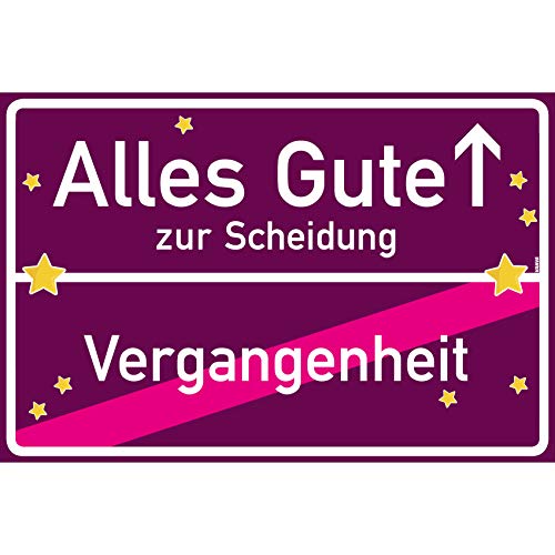 vanva Alles Gute zur Scheidung Ortsschild Scheidung Geschenke Frau Schild 30x20 cm Geschenk Scheidung Nach Der Scheidung Violett vanva Alles Gute zur Scheidung Ortsschild Scheidung Geschenke Frau Schild 30x20 cm Geschenk Scheidung Nach Der Scheidung Violett von vanva