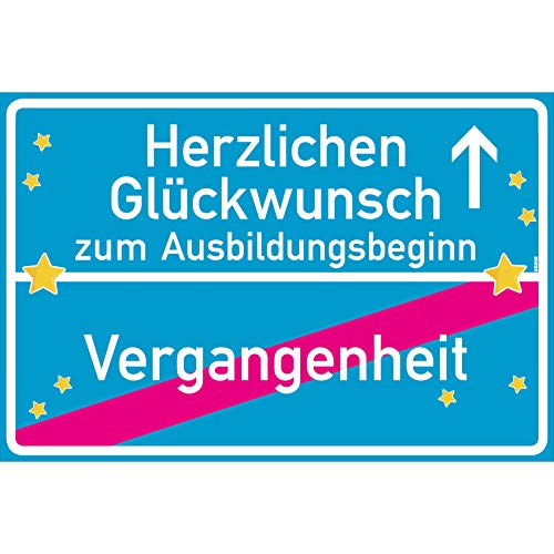 vanva Herzlichen Glückwunsch zum Ausbildungsbeginn Ortsschild Alles Gute Für Die Zukunft Schild 30x20 cm Für Die Zukunft SEH Ich Schwarz Zu Früh Für Die Zukunft Türkis von vanva