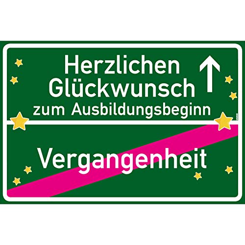 vanva Herzlichen Glückwunsch zum Ausbildungsbeginn Ortsschild Zukunftswerte. Verantwortung Für Die Welt Von M... Schild 30x20 cm Postkarte Alles Gute Für Die Zukunft Wünsche Für Die Zukunft Dunkelgrün von vanva
