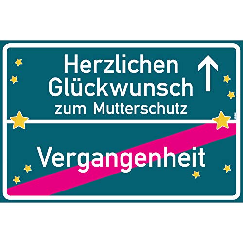 vanva Herzlichen Glückwunsch zum Mutterschutz Ortsschild Abschiedskarte Kollegen Schild 30x20 cm Schwangerschaftstagebuch Ruhestand Mehrfarbig von vanva
