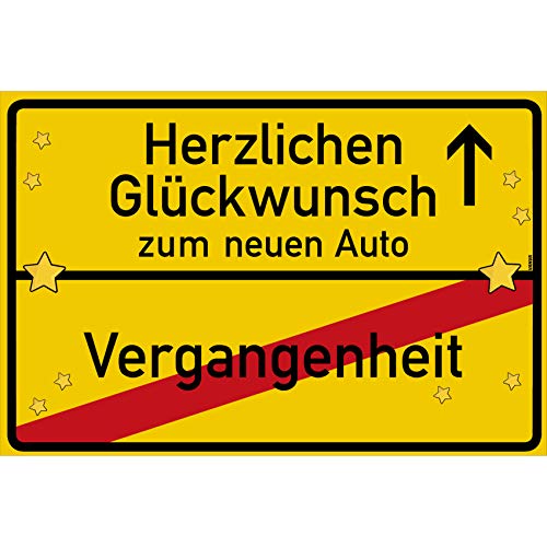 vanva Herzlichen Glückwunsch zum neuen Auto Ortsschild Neues Auto Schild 30x20 cm Auto Geschenk Geldgeschenk Auto Gelb vanva Herzlichen Glückwunsch zum neuen Auto Ortsschild Neues Auto Schild 30x20 cm Auto Geschenk Geldgeschenk Auto Gelb von vanva