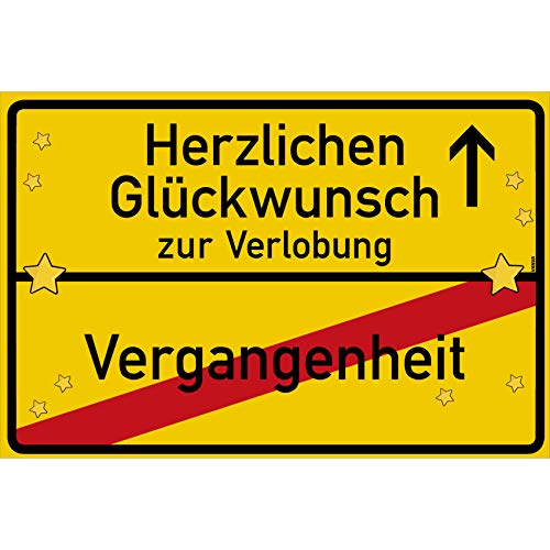 vanva Herzlichen Glückwunsch zur Verlobung Ortsschild Verlobung Schild 30x20 cm Verlobungsgeschenk Verlobung Geschenk Gelb vanva Herzlichen Glückwunsch zur Verlobung Ortsschild Verlobung Schild 30x20 cm Verlobungsgeschenk Verlobung Geschenk Gelb von vanva
