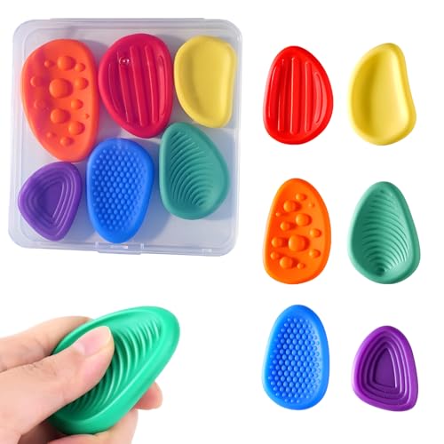 Fidget Toy,Stimming Toys,Anti Stress Spielzeug,Für Stressabbau Sensory Stimming (6 Stück Sensory Stones) von vcsjw