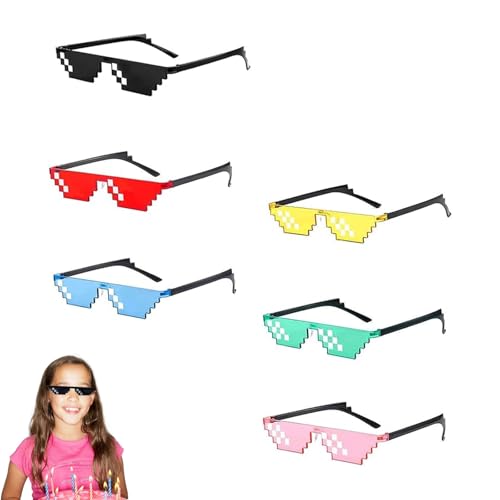 vcsjw 6 Pack Pixel Mosaik Brille Bunt, Pixel Sonnenbrille,Unisex UV Schutz Sonnenbrillen,Lustig Unisex Mosaik Sunglasses,Für Männer Frauen Kinder Foto Requisiten (Rosa, Gelb, Rot, Blau, Schwarz, Gr) vcsjw 6 Pack Pixel Mosaik Brille Bunt, Pixel Sonnenbrille,Unisex UV Schutz Sonnenbrillen,Lustig Unisex Mosaik Sunglasses,Für Männer Frauen Kinder Foto Requisiten (Rosa, Gelb, Rot, Blau, Schwarz, Gr) von vcsjw