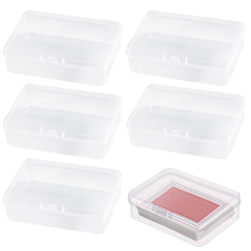 vcsjw Spielkarten Box,5 Set Spielkarten Etui,Transparent Leere Kartenbox Spielkarten Aufbewahrung,Aufbewahrungsbox für Spielkarten,Sammelkarten Box,für Spielkarten Bankkarten Visitenkarten vcsjw Spielkarten Box,5 Set Spielkarten Etui,Transparent Leere Kartenbox Spielkarten Aufbewahrung,Aufbewahrungsbox für Spielkarten,Sammelkarten Box,für Spielkarten Bankkarten Visitenkarten von vcsjw