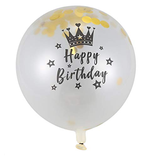 vdha 5 Stücke 12 Konfetti Ballons Latex Geburtstag Ballons Jubiläum Alles Gute zum Geburtstag Gold von vdha