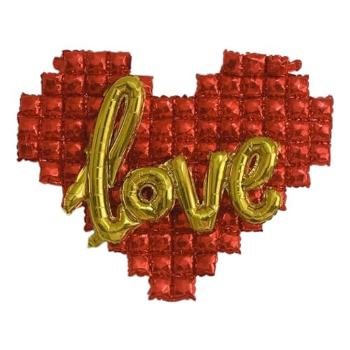 vdha Herzförmiger Ballon-Hintergrund, Wandfolienballon für Hochzeitsfeier, Happy Valentines Day C von vdha