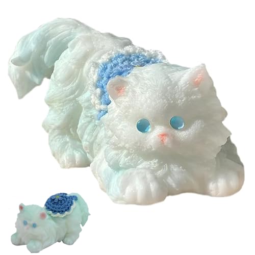 vecora Katzen-Stressabbau-Spielzeug, Quetschen, Quetschen für Kinder und Erwachsene, Geburtstagsgeschenk, Campus-Partygeschenke, Osterkorbfüller (blau) von vecora