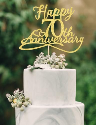 Kuchendekoration "Happy 70th Anniversary" – Dekoration zum 70. Hochzeitstag, Kuchendekoration zum 70. Hochzeitstag, Party-Dekoration zum 70. Jahrestag Kuchendekoration "Happy 70th Anniversary" – Dekoration zum 70. Hochzeitstag, Kuchendekoration zum 70. Hochzeitstag, Party-Dekoration zum 70. Jahrestag von veegood