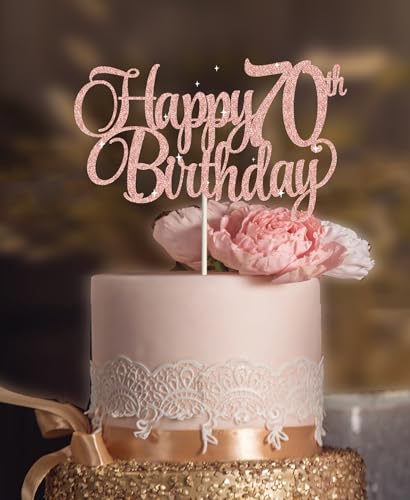 Kuchendekoration zum 70. Geburtstag, rosa Glitzer, 70 Kuchenaufsätze, 70. Geburtstag, 70 Dekorationen für Kuchen, 70 Geburtstagsdekorationen Kuchendekoration zum 70. Geburtstag, rosa Glitzer, 70 Kuchenaufsätze, 70. Geburtstag, 70 Dekorationen für Kuchen, 70 Geburtstagsdekorationen von veegood