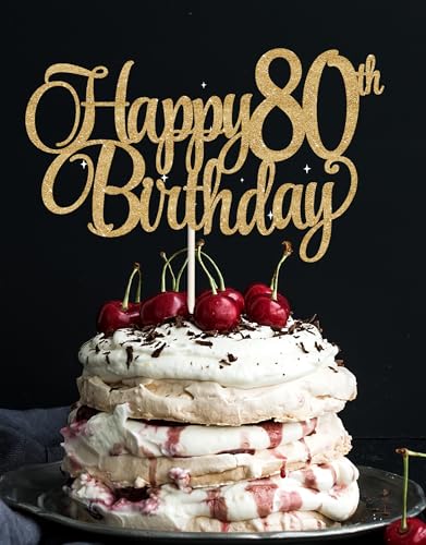 Tortenaufsätze zum 80. Geburtstag, goldfarben, glitzernd, 80 Kuchenaufsätze, 80. Geburtstag, 80 Dekorationen für Kuchen, 80 Geburtstagsdekorationen Tortenaufsätze zum 80. Geburtstag, goldfarben, glitzernd, 80 Kuchenaufsätze, 80. Geburtstag, 80 Dekorationen für Kuchen, 80 Geburtstagsdekorationen von veegood