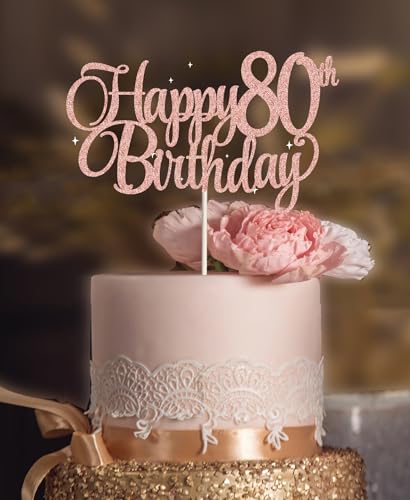 Tortenaufsätze zum 80. Geburtstag, rosa Glitzer, 80 Kuchenaufsätze, 80. Geburtstag, 80. Geburtstag, 80 Dekorationen für Kuchen, 80 Geburtstagsdekorationen Tortenaufsätze zum 80. Geburtstag, rosa Glitzer, 80 Kuchenaufsätze, 80. Geburtstag, 80. Geburtstag, 80 Dekorationen für Kuchen, 80 Geburtstagsdekorationen von veegood