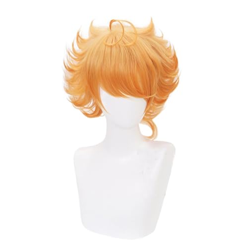vewoza The Promised Neverland Cosplay Kostüm Uniform Emma Cosplay Kleid Norman Cosplay Kostüme Outfit Perücke Halloween Karneval Kostüm für Männer Frauen (Emma Perücke, F) von vewoza