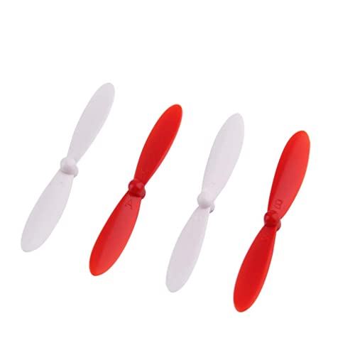 vhbw 4X Propeller kompatibel mit Hubsan X4 H107, X4 H107 LED, X4 H107C (Camera), X4 H107G (FPV) Drohne - Ersatzpropeller, Selbstsichernd, Rot, Weiß von vhbw