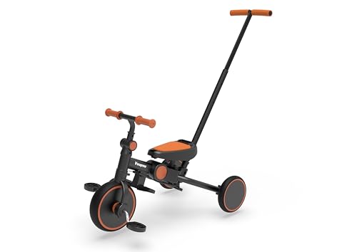 vickey 6-in-1 Kinderdreirad, Dreirad & Laufrad für Kinder von 1–6 Jahren mit Schubstange, Lenksystem, Radkupplung, abnehmbaren Pedalen, höhenverstellbarem Sitz & Sonnendach, Schwarz vickey 6-in-1 Kinderdreirad, Dreirad & Laufrad für Kinder von 1–6 Jahren mit Schubstange, Lenksystem, Radkupplung, abnehmbaren Pedalen, höhenverstellbarem Sitz & Sonnendach, Schwarz von vickey
