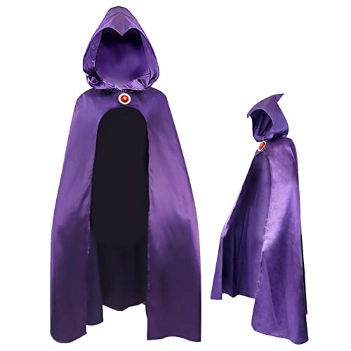 TeenTitans-Raven Cosplay-Umhang, Deluxe-Kapuzenumhang, violetter Umhang mit Kapuze, Halloween-Uniform, Cosplay-Kostüm für Damen, S von PIROIT
