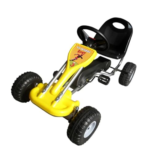 vidaXL Pedal Gokart 89x52x51cm Gelb Kinderfahrzeug Tretauto Gokart Rennkart von vidaXL