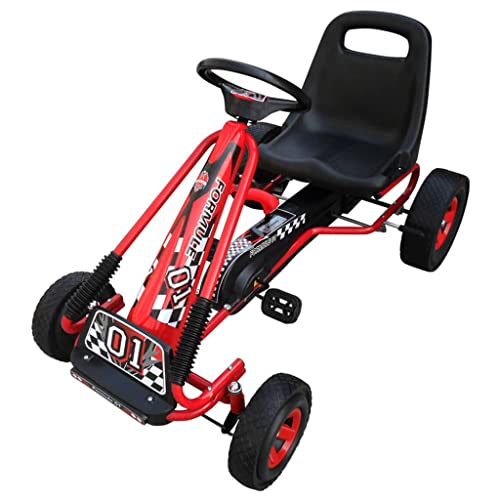 vidaXL Kinder Gokart Handbremse Rot Kinderfahrzeug Gocart Rennkart Tretauto von vidaXL