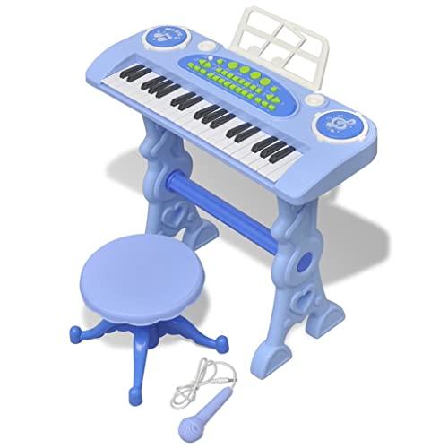 vidaXL Kinder Piano Klavier Keyboard Spielzeug Hocker Mikrofon Musikinstrument von vidaXL