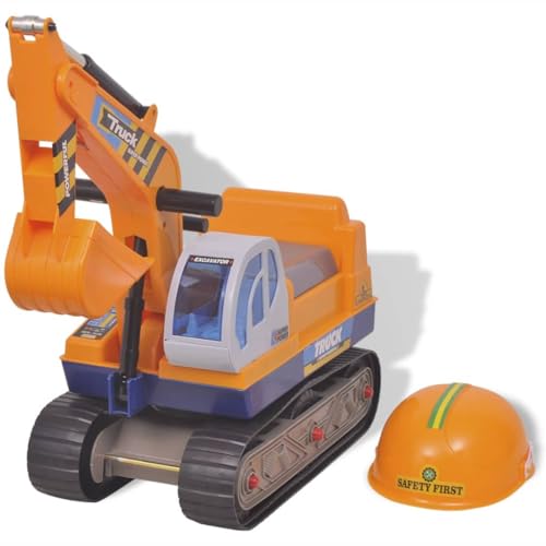 vidaXL Kinderbagger Bagger Sitzbagger Sandbagger Spielzeug Rutschauto Helm von vidaXL