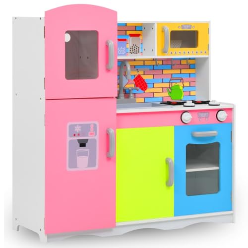 vidaXL Kinderspielküche mit Küchenutensilien Geräten Kinderküche Spielküche Spielzeugküche Kinder Spielzeug Küche MDF 80x30x85cm Mehrfarbig vidaXL Kinderspielküche mit Küchenutensilien Geräten Kinderküche Spielküche Spielzeugküche Kinder Spielzeug Küche MDF 80x30x85cm Mehrfarbig von vidaXL