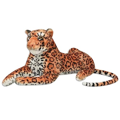 vidaXL Plüschleopard Braun XXL Plüschtier Leopard Stofftier Kuscheltier Kind von vidaXL