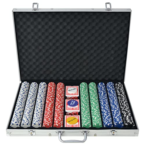 vidaXL Pokerkoffer 1000 Pokerchips Aluminium Koffer Chips Poker Set Pokerset von vidaXL