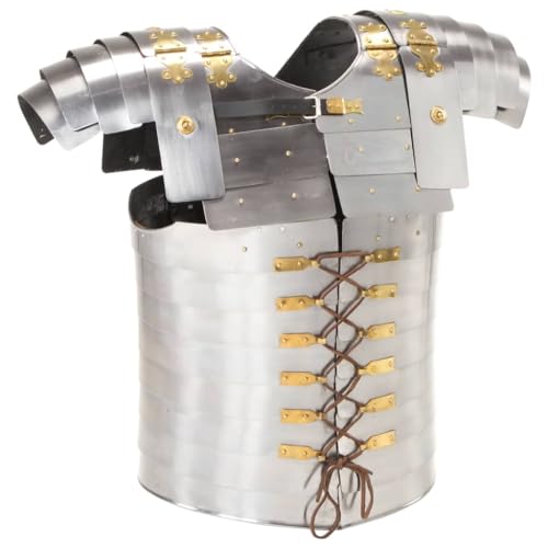 vidaXL Römischer Soldaten Brustpanzer Brustplatte Kürass Rüstung Replik für LARP Cosplay Halloween-Party Brustplatte Lorica Musculata Reenactment Silbern Stahl vidaXL Römischer Soldaten Brustpanzer Brustplatte Kürass Rüstung Replik für LARP Cosplay Halloween-Party Brustplatte Lorica Musculata Reenactment Silbern Stahl von vidaXL