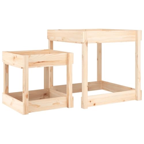 vidaXL Sand Spieltisch 2 STK., Kinderspieltisch mit Spielflächen für Außenbereich, Sandtisch Sandkastentisch Matschtisch, Massivholz Kiefer vidaXL Sand Spieltisch 2 STK., Kinderspieltisch mit Spielflächen für Außenbereich, Sandtisch Sandkastentisch Matschtisch, Massivholz Kiefer von vidaXL