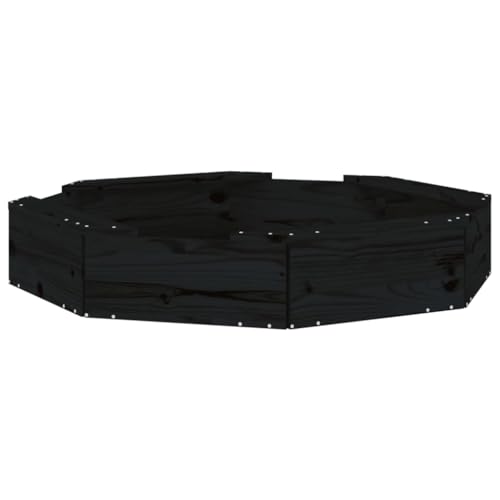 vidaXL Sandkasten, Achteck Sandkiste mit Sitzen, Sandbox mit bodenlosem Design, Holz Spielzeug für Garten Outdoor, Schwarz Massivholz Kiefer vidaXL Sandkasten, Achteck Sandkiste mit Sitzen, Sandbox mit bodenlosem Design, Holz Spielzeug für Garten Outdoor, Schwarz Massivholz Kiefer von vidaXL