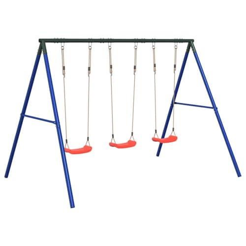 vidaXL Schaukel-Set mit 3 Schaukelsitzen, Schaukel-Set, Gartenschaukel, Outdoor Spielset, Schaukel, Gartenschaukel, Spielgerät für Kinder, Spielgerät von vidaXL
