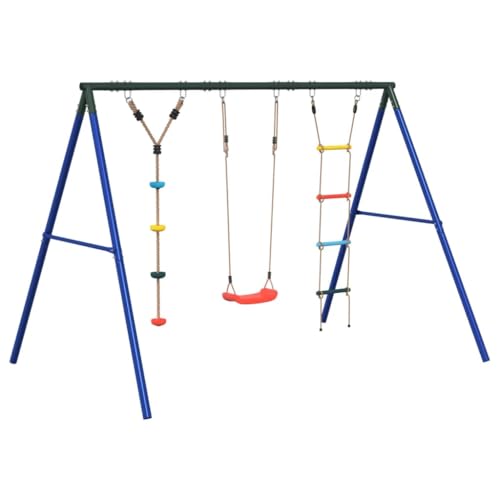 vidaXL Schaukel-Set mit Schaukelsitz Strickleiter und Kletterschaukel, Schaukel-Set, Gartenschaukel, Outdoor Spielset, Schaukel, Gartenschaukel von vidaXL