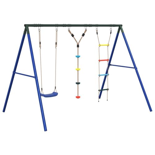 vidaXL Schaukel-Set mit Schaukelsitz Strickleiter und Kletterschaukel, Schaukel-Set, Gartenschaukel, Outdoor Spielset, Schaukel, Gartenschaukel von vidaXL