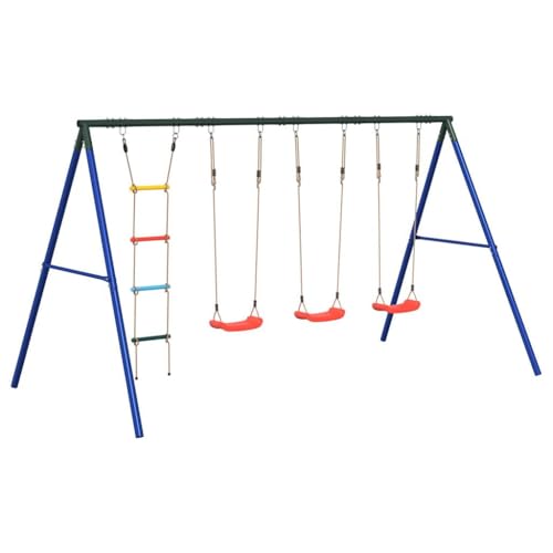 vidaXL Schaukel-Set mit Schaukelsitzen und Strickleiter, Schaukel-Set, Gartenschaukel, Outdoor Spielset, Schaukel, Gartenschaukel vidaXL Schaukel-Set mit Schaukelsitzen und Strickleiter, Schaukel-Set, Gartenschaukel, Outdoor Spielset, Schaukel, Gartenschaukel von vidaXL