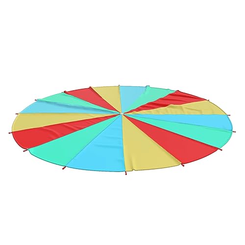 vidaXL Schwungtuch, Fallschirm Spielzeug für Kinder Fallschirmspiel, Schwingtuch mit 16 Griffen, Regenbogen Tuch für Parks Indoor Partys, Stoff vidaXL Schwungtuch, Fallschirm Spielzeug für Kinder Fallschirmspiel, Schwingtuch mit 16 Griffen, Regenbogen Tuch für Parks Indoor Partys, Stoff von vidaXL