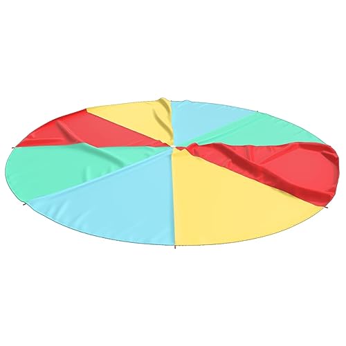 vidaXL Schwungtuch, Fallschirm Spielzeug für Kinder Fallschirmspiel, Schwingtuch mit 8 Griffen, Regenbogen Tuch für Parks Indoor Partys, Stoff vidaXL Schwungtuch, Fallschirm Spielzeug für Kinder Fallschirmspiel, Schwingtuch mit 8 Griffen, Regenbogen Tuch für Parks Indoor Partys, Stoff von vidaXL