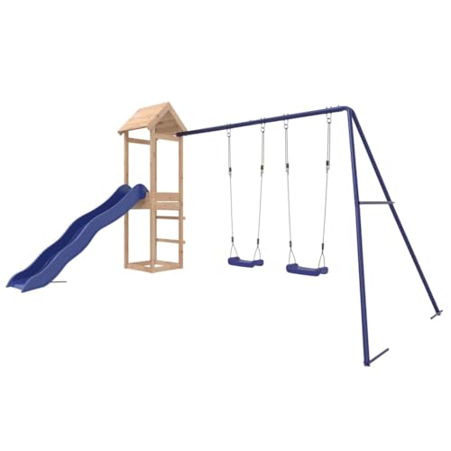 vidaXL Spielturm, Klettergerüst mit Rutsche Schaukel, Kinder Kletterturm mit Holzdach, Spiel-Zubehör für Garten, Holz Spielplatz, Massivholz Kiefer vidaXL Spielturm, Klettergerüst mit Rutsche Schaukel, Kinder Kletterturm mit Holzdach, Spiel-Zubehör für Garten, Holz Spielplatz, Massivholz Kiefer von vidaXL