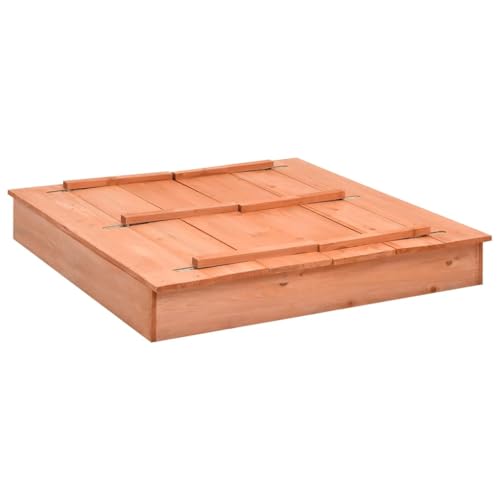 vidaXL Tannenholz Sandkasten mit Deckel Sitzbänken Bänken Nylonfolie Sandbox Sandkiste Holzsandkasten Kinder Spielzeug 95x90x15cm 50kg von vidaXL