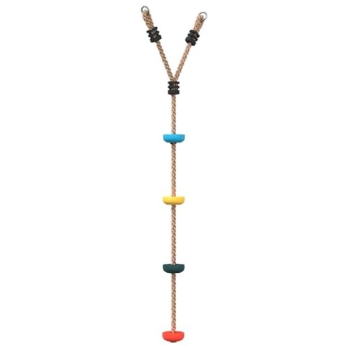 vidaXL Tellerschaukel mit Kletterseil Mehrfarbig, Tellerschaukel, Kletterseil, Kletterseil mit Trittflächen, Kletterseil Kinder, Seilschaukel von vidaXL